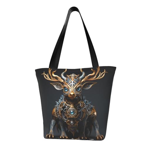 Petit cerf mécanique élégant : sac à main à bandoulière unique de créateur en noir et blanc