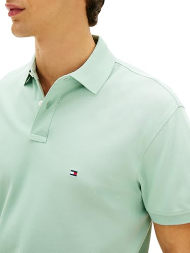 Image of Tommy Hilfiger Men's Short Sleeve Polo Shirts in Classic Fit with Stretch and Organic Pique Cotton