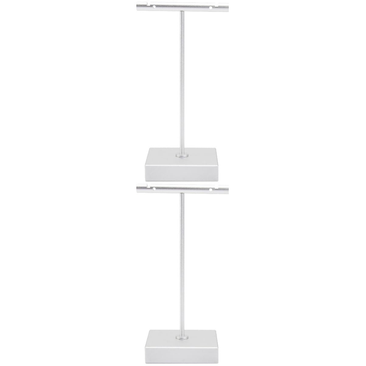 Amosfun 2 Pz espositore per orecchini Accessori espositore per collane torace portaorecchini da esposizione espositori collane mensola a forma di t cremagliera in lega di alluminio Silver