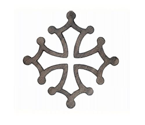 AMBIANCE SUD Décoration Murale en Fonte Croix Occitane 20 cm