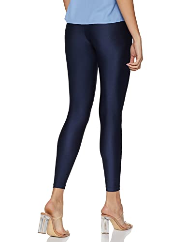 GO COLORS Women's Mid Rise Shimmer Skinny Fit Leggings