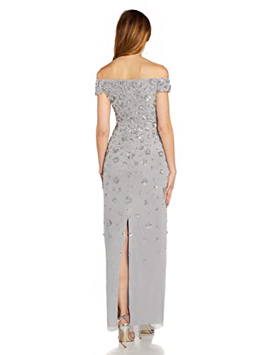 Image of Adrianna Papell Womens Off Shoulder Beaded GownSpecial Occasion Dress