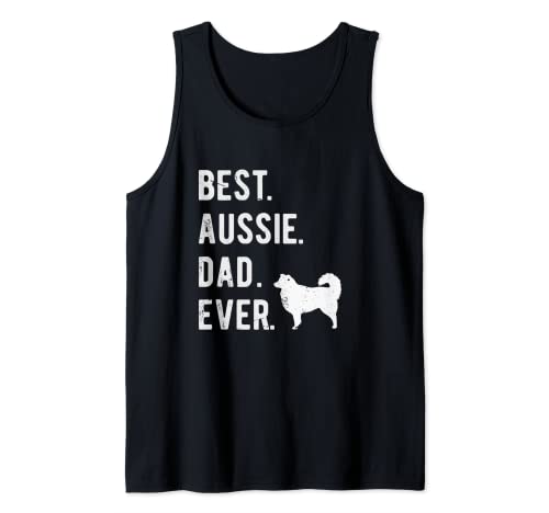 Best Aussie Dad Ever Funny Australian Shepherd - Regalo para papá Camiseta sin Mangas