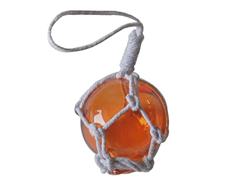 Hampton Nautical Flotteur pêche verre japonais orange 2" filet