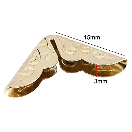 Image of 100Pcs Metal Book Corner Protector Albums Scrapbook Book Guard Edge Cover Folder File Corner Protectors Menus Corner Protectors Edge Guard Corner Decorative Protector Cover, Gold