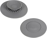 2 Stück Abflussstopfen Silikon Universal,Abflusssieb Küchenspülen,Abfluss Stöpsel Badewanne und Waschbecken,Silikon-Ablaufstopfen 2 in 1 Spülbeckenstopper,Geeignet für Spülbecken, Badewannen, Becken