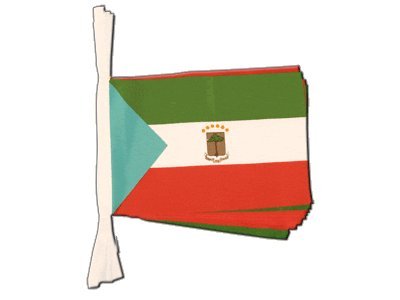 Guirlande drapeau Guinée équatoriale 5,9m pavillon festif africain