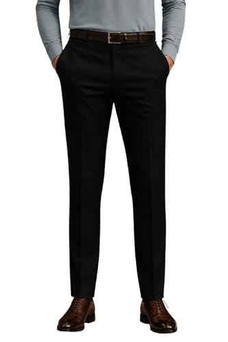 Image of Louis Philippe Men's Comfy Tapered fit Knitted & 4 Way Stretch Casual Trouser