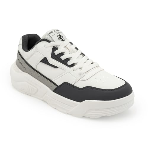 Image of Red Tape Men's Sneakers Blue Pu Mesh Round Toe Lace-Up Lightweight Comfort