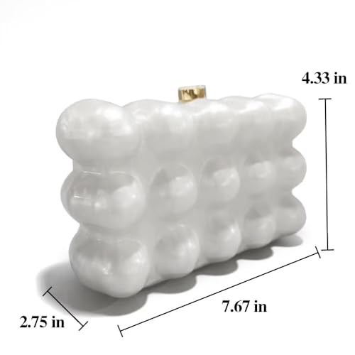 Image of Acrylic Evening Clutch Purse for Women Cute Marble Glitter Makeup Crossbody Bag Handbag for Wedding Party
