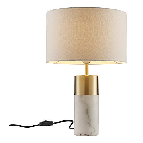 Versanora VN-L00055 Trenton Table Lamp, White Marble/Antique Brass