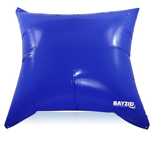 Höfer Coussin gonflable pour piscine 122x122x55 cm Robuste Protection contre le gel, l’évacuation de l’eau et la saleté Réutilisable 2 mm