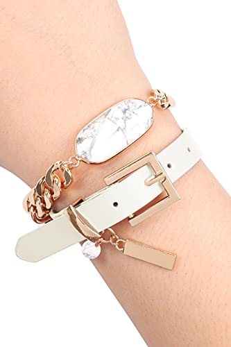 Image of RIAH FASHION Bohemian Natural Semi Precious Stone Bead Bracelet - Healing Gem Chakra Prayer Friendship Cuff Bangle Faceted Jewel Charm