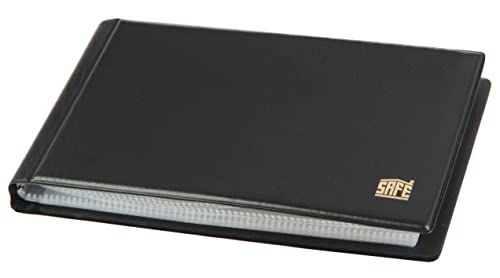 ID-Safe 6003S - Álbum de bolsillo con 20 hojas transparentes conectadas para 40 tarjetas postales antiguas o modernas, color negro Cover