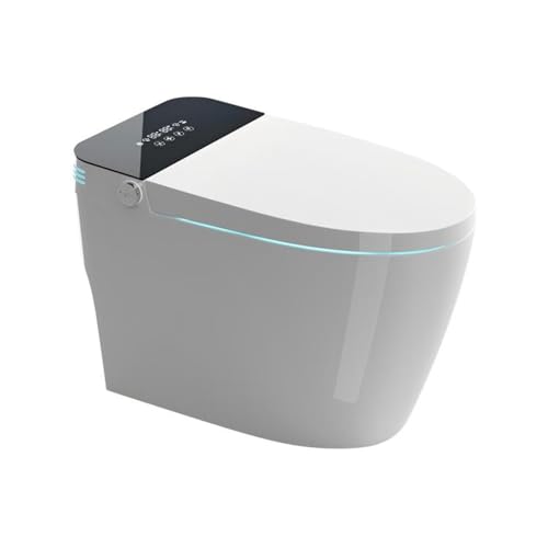Inodoro inteligente monoblock sin tanque con bidé, descarga automática, asiento calefactado y secado con control remoto