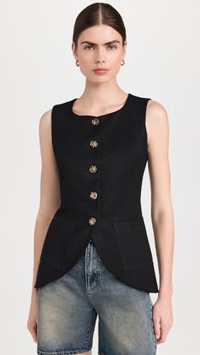 English Factory Women's Linen Waistcoat Top2