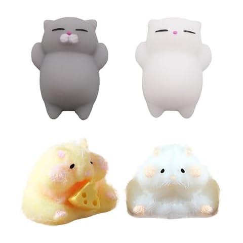 4PCS Hamster and Cat Squishy Toys Cover