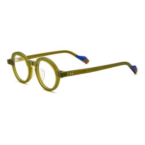 Lunettes rondes en acétate à monture givrée résistante et ultra légère