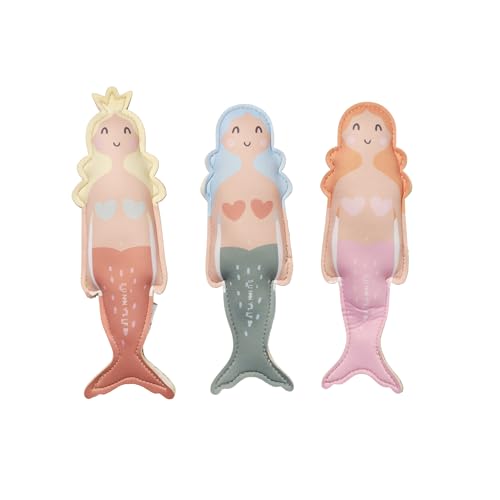 SUNNYLiFE Pool Dive Toys for Kids | Set of 3 Mermaid Diving Toys Sand-Weighted Sinking Pool Toys for Toddlers Ages 3-8 Soft Natural Rubber Bath Toys - Dive Buddies Melody Mermaid Multi