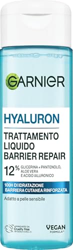 Garnier Hyaluron Barrier Repair Trattamento Liquido, Per Pelli Sensibili, Pelle Visibilmente Idratata e Rimpolpata, Arricchito con Aloe Vera, Glicerina, Pantenolo e Acido Ialuronico, 120 ml