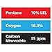 Gasco Multi-Gas 325: 10% LEL Pentane, 18% Oxygen, 35 ppm Carbon Monoxide, Balance Nitrogen
