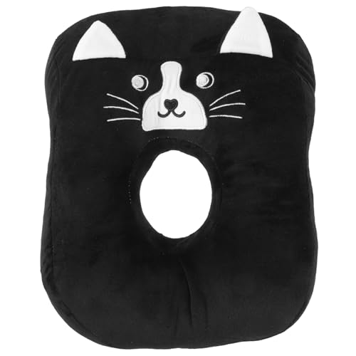 HONITANO Almohada Ergonómica para Siesta Escritorio Cojín Abrazable para Oficina y Escuela Soporte Cómodo para Brazo y Cuello Diseño de Negro Peluche