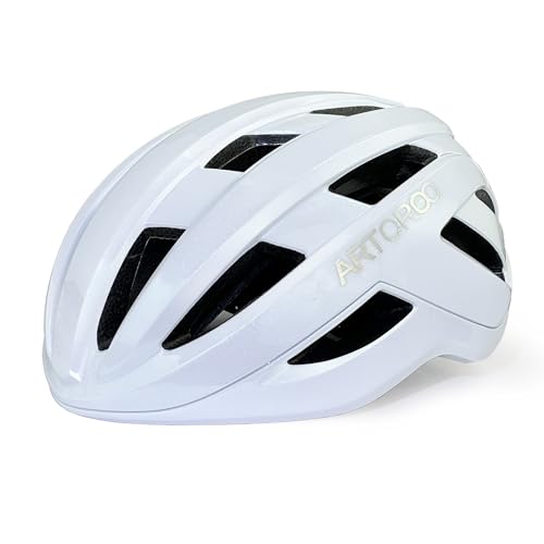 ARTOROO Adult Road Bike Helmet for Men and Women-Removable Liners & Size Adjustable- Road Bicycle Helmets in Mountain, for Adult Men and Woman (Pearl White)
