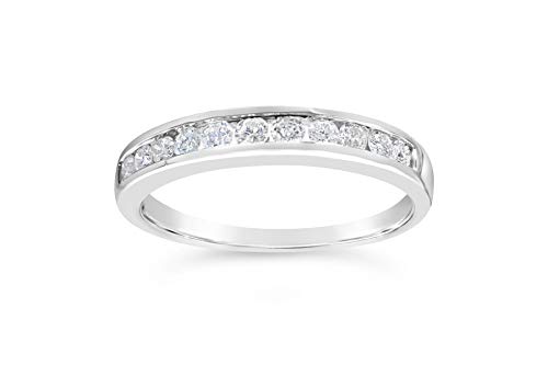Bague en or blanc éternité pour les femmes avec 1/4 carats de diamants de première qualité_51 Cover
