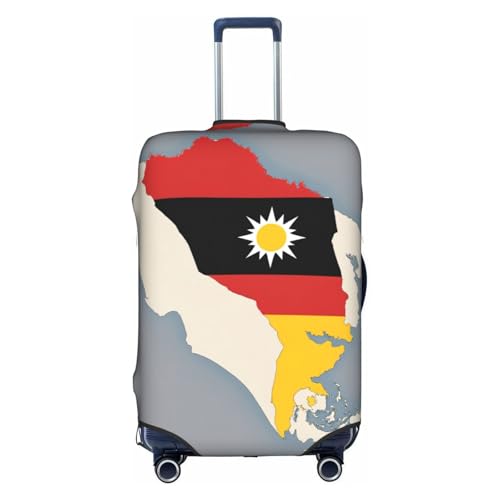 Timor-Leste Location Map With A Sun Print Travel Elastic Suitcase Luggage Baggage Cover Protector, Washable And Anti-Scratch