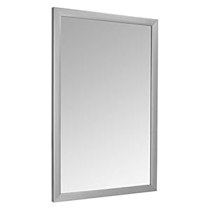 Amazon Basics Rectangular Wall Mount Mirror 24″ x 36″, Standard Trim, Nickel