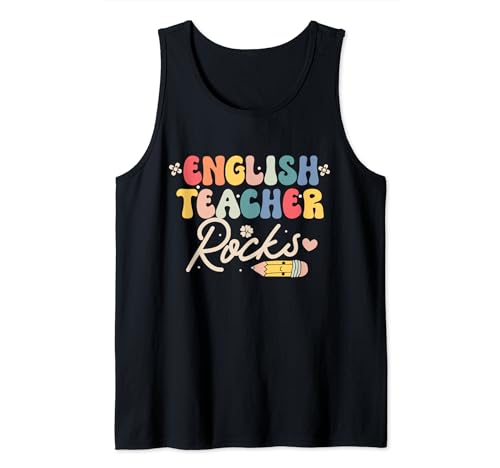 Maglietta divertente per insegnante di inglese Rocks Back to School Canotta