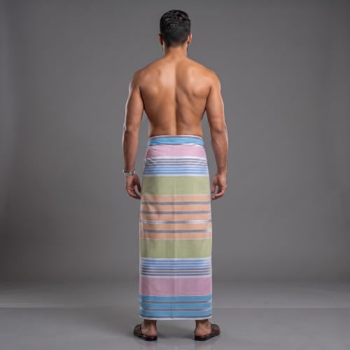 Image of Men's Cotton Lungi | Soft Breathable Wrap Around Lungi | Comfortable Daily & Home Wear for Men