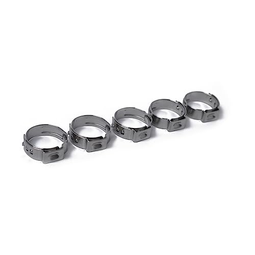 CIYODO 10 Pcs 304 Gear Hose Clamps Hose Clip Ear Clip Shrink Tube for Fishing Rods Stainless Hose Clamps Tube Clamp Stainless Steel Hose Clamp Silver