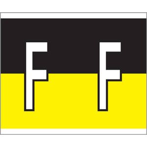 1-1/2" H x 1-1/4" W Yellow/Black Kardex PSF-139 Compatible 1-1/4" Alpha Labels F 500/Roll - TBBS-139-F