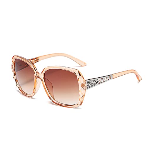 Lunettes de soleil polarisées grand format rond pour femme, teinte orange