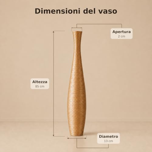 Image of Leewadee Large Floor Vase 34 inches Mango Wood for Pampas Grass, Dried Flowers