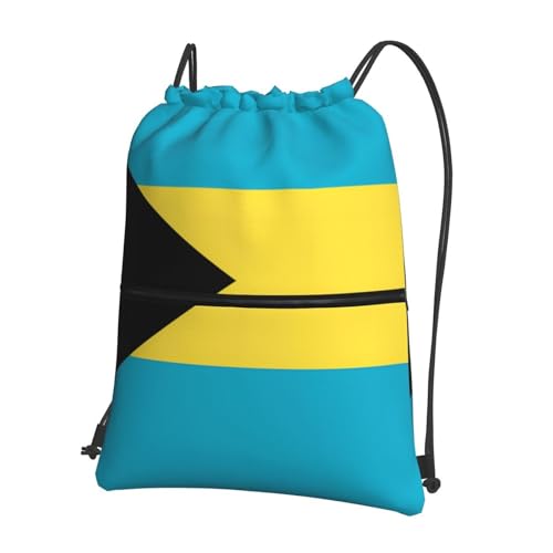 Flag of the Bahamas Drawstring backpack sports gym bag waterproof material suitable for gym shopping sports yoga, travel.