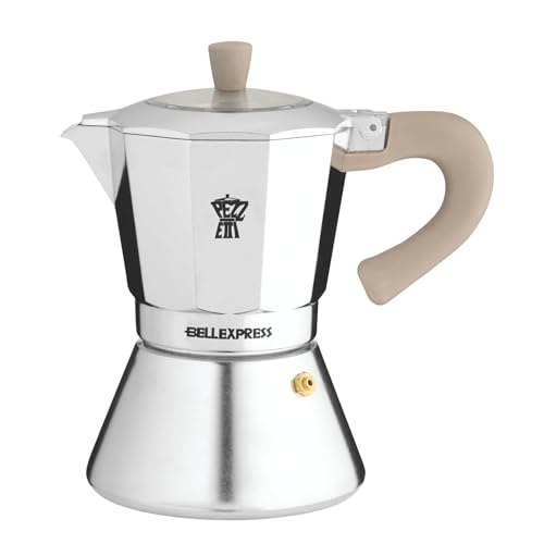 Pezzetti BELLEXPRESS - Cafetera de aluminio, 6 tazas, color gris