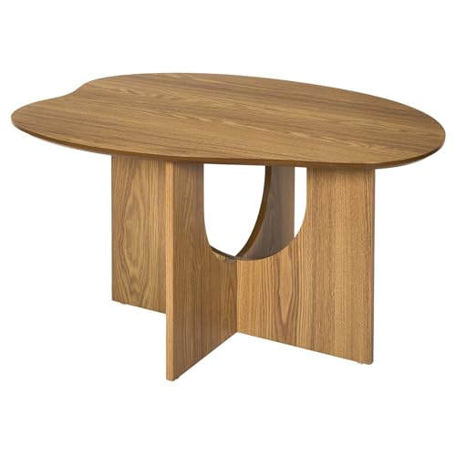 HOME DECO FACTORY - Table Basse Contemporaine Calypso - Design Élégant et Pratique - Rangement Intégré - Facile à Entretenir - 80x42x60 cm - Marron - Modèle Calypso