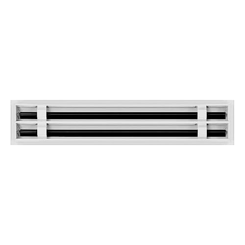 Image of BUILDMART - 20x4 Modern AC Vent Cover - Decorative White Air Vent - Standard Linear Slot Diffuser - Register Grille for Ceiling, Walls & Floors - Texas Buildmart