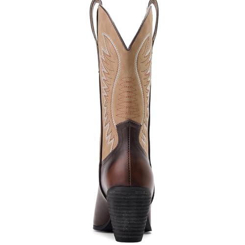 Save 76% on Women's Stylish Mid Calf Cowgirl Boots