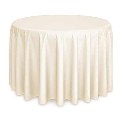 Lann's Linens - 20 Premium 120" Round Tablecloths for Wedding/Banquet/Restaurant - Polyester Fabric Table Cloths - Ivory Cover