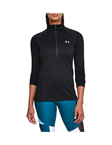 Under Armour womens Tech ½ Zip Long-Sleeve Pullover , Black (001)/Metallic Silver , Small