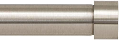 Ivilon Side Window Curtain Rod - End Cap Style Design 1 Inch Pole. 16 to 28 Inch Color Brushed Nickel
