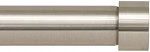 Ivilon Drapery Window Curtain Rod - End Cap Style Design 1 Inch Pole. 72 to 144 Inch Color Brushed Nickel