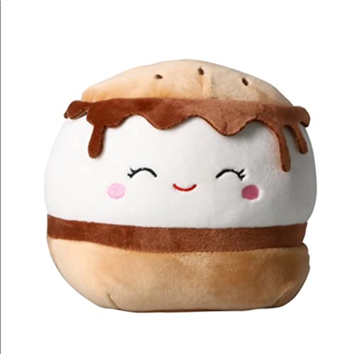 Image of Squishmallows Oficial Kellytoy Food Plush Toys Soft Plush Animal (Carmelita Smores, 5 Inch)
