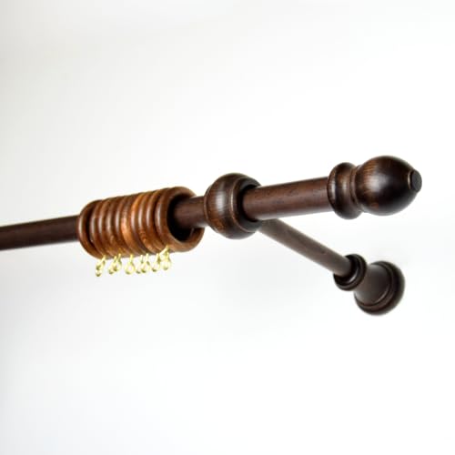 TENDAGGIMANIA Gardinenstange Farbe NUSSBAUM Größe 200 CM- Gardinenstange Holz für Gardinen ohne Seil-Komplett mit Ringen, Klemmen und Montagehalterungen- Durchmesser 23 mm TENDAGGIMANIA Gardinenstange Farbe NUSSBAUM Größe 200 CM- Gardinenstange Holz für Gardinen ohne Seil-Komplett mit Ringen, Klemmen und Montagehalterungen- Durchmesser 23 mm