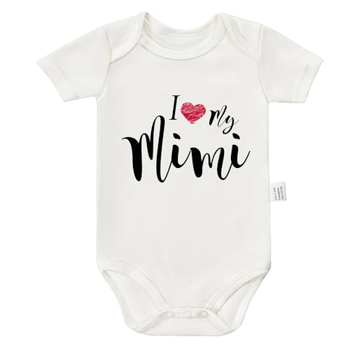 I Love My Mimi Bodysuit, Newborn Boy Clothes, Cute Grandma Outfit, Funny Boys Girls Short Sleeve Jumpsuit Clothing
