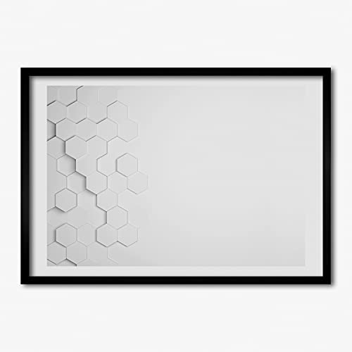 Cadre photo 70x50 cm Tulup en bois MDF avec motif d'hexagones modernes