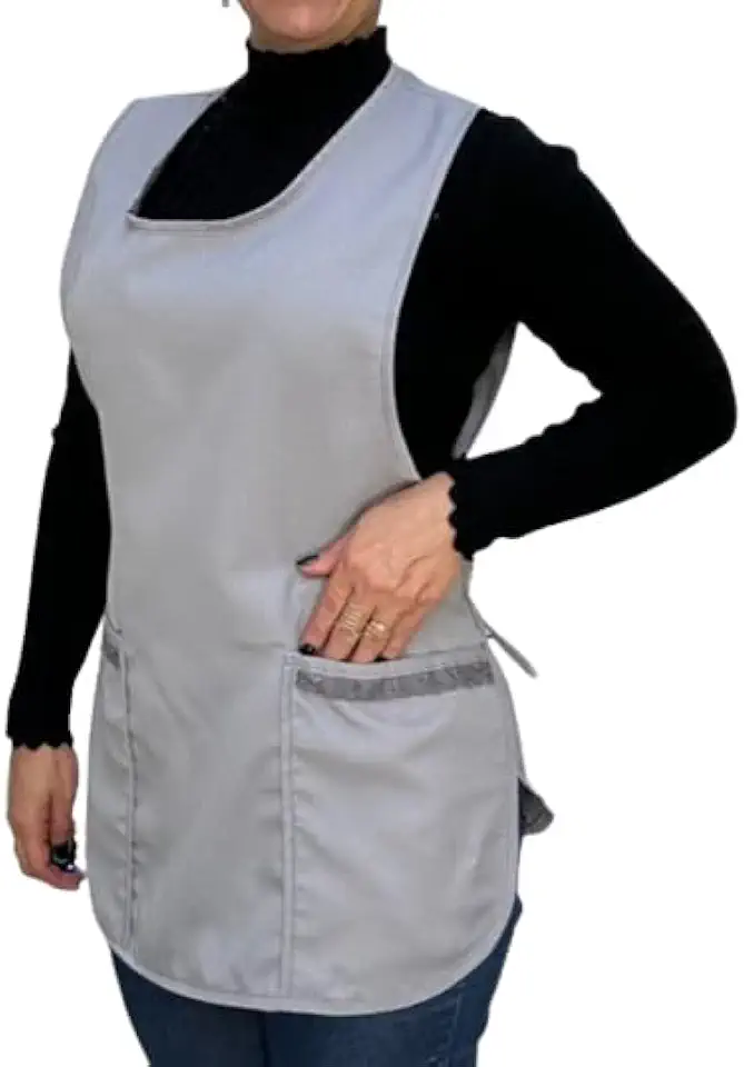 Bata Feminina Jaleco Oxford Ajustável 36-48 com Bolsos Laterais – Avental Profissional para Trabalho